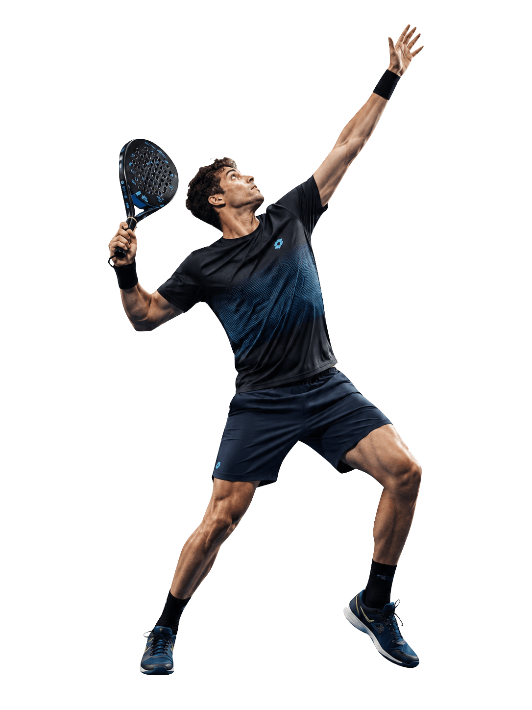 Professional padel player jumping in mid-air for a high-powered smash shot